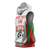 Iran Football Custom Sleeveless Hoodie Come On Team Melli Cheetah - Wonder Print Shop