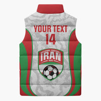 Iran Football Custom Sleeveless Puffer Jacket Come On Team Melli Cheetah - Wonder Print Shop