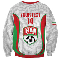 Iran Football Custom Sweatshirt Come On Team Melli Cheetah - Wonder Print Shop