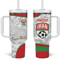 Iran Football Custom Tumbler With Handle Come On Team Melli Cheetah - Wonder Print Shop