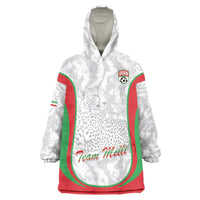 Iran Football Custom Wearable Blanket Hoodie Come On Team Melli Cheetah - Wonder Print Shop