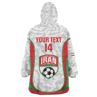 Iran Football Custom Wearable Blanket Hoodie Come On Team Melli Cheetah - Wonder Print Shop