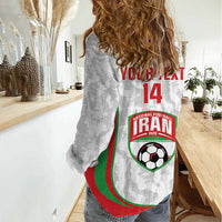Iran Football Custom Women Casual Shirt Come On Team Melli Cheetah - Wonder Print Shop