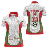 Iran Football Custom Women Polo Shirt Come On Team Melli Cheetah - Wonder Print Shop