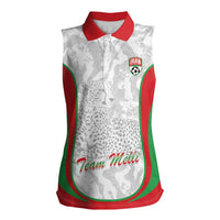 Iran Football Custom Women Sleeveless Polo Shirt Come On Team Melli Cheetah - Wonder Print Shop