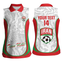 Iran Football Custom Women Sleeveless Polo Shirt Come On Team Melli Cheetah - Wonder Print Shop