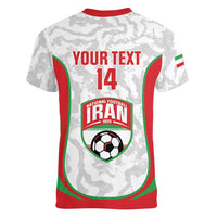 Iran Football Custom Women V-Neck T-Shirt Come On Team Melli Cheetah - Wonder Print Shop