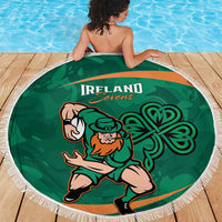 Ireland Rugby Sevens Beach Blanket Go Champions Irish Shamrock - Wonder Print Shop