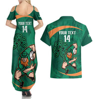 Custom Ireland Rugby Sevens Couples Matching Summer Maxi Dress and Hawaiian Shirt Go Champions Irish Shamrock - Wonder Print Shop