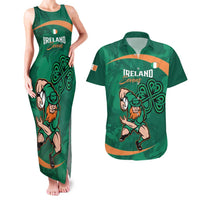Custom Ireland Rugby Sevens Couples Matching Tank Maxi Dress and Hawaiian Shirt Go Champions Irish Shamrock - Wonder Print Shop