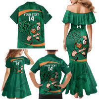 Custom Ireland Rugby Sevens Family Matching Mermaid Dress and Hawaiian Shirt Go Champions Irish Shamrock - Wonder Print Shop