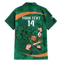 Custom Ireland Rugby Sevens Family Matching Off The Shoulder Long Sleeve Dress and Hawaiian Shirt Go Champions Irish Shamrock - Wonder Print Shop
