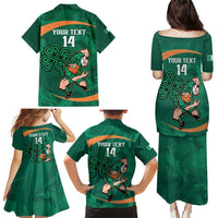 Custom Ireland Rugby Sevens Family Matching Puletasi and Hawaiian Shirt Go Champions Irish Shamrock - Wonder Print Shop