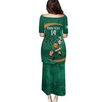 Custom Ireland Rugby Sevens Family Matching Puletasi and Hawaiian Shirt Go Champions Irish Shamrock - Wonder Print Shop