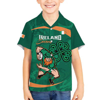 Custom Ireland Rugby Sevens Family Matching Puletasi and Hawaiian Shirt Go Champions Irish Shamrock - Wonder Print Shop