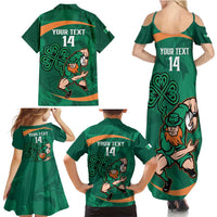 Custom Ireland Rugby Sevens Family Matching Summer Maxi Dress and Hawaiian Shirt Go Champions Irish Shamrock - Wonder Print Shop