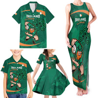 Custom Ireland Rugby Sevens Family Matching Tank Maxi Dress and Hawaiian Shirt Go Champions Irish Shamrock - Wonder Print Shop