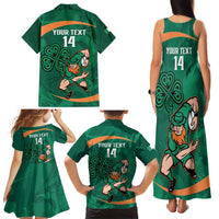 Custom Ireland Rugby Sevens Family Matching Tank Maxi Dress and Hawaiian Shirt Go Champions Irish Shamrock - Wonder Print Shop