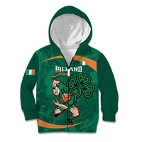 Custom Ireland Rugby Sevens Kid Hoodie Go Champions Irish Shamrock - Wonder Print Shop