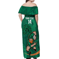 Custom Ireland Rugby Sevens Off Shoulder Maxi Dress Go Champions Irish Shamrock - Wonder Print Shop