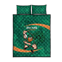Ireland Rugby Sevens Quilt Bed Set Go Champions Irish Shamrock - Wonder Print Shop