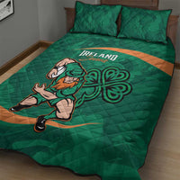 Ireland Rugby Sevens Quilt Bed Set Go Champions Irish Shamrock - Wonder Print Shop