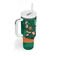 Personalised Ireland Rugby Sevens Tumbler With Handle Go Champions Irish Shamrock - Wonder Print Shop