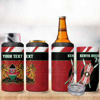 Personalised Kenya Rugby Sevens 4 in 1 Can Cooler Tumbler Go Champions African Pattern - Wonder Print Shop