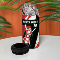 Personalised Kenya Rugby Sevens 4 in 1 Can Cooler Tumbler Go Champions African Pattern - Wonder Print Shop