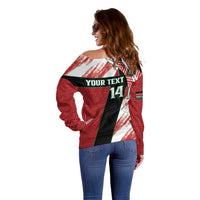 Custom Kenya Rugby Sevens Off Shoulder Sweater Go Champions African Pattern - Wonder Print Shop