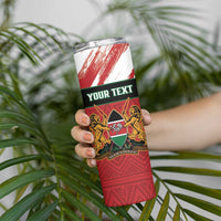 Personalised Kenya Rugby Sevens Skinny Tumbler Go Champions African Pattern - Wonder Print Shop