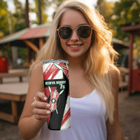 Personalised Kenya Rugby Sevens Skinny Tumbler Go Champions African Pattern - Wonder Print Shop