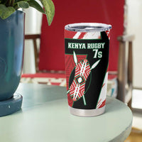 Personalised Kenya Rugby Sevens Tumbler Cup Go Champions African Pattern - Wonder Print Shop