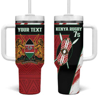Personalised Kenya Rugby Sevens Tumbler With Handle Go Champions African Pattern - Wonder Print Shop
