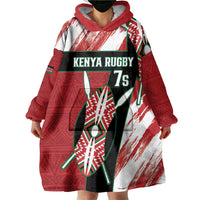 Custom Kenya Rugby Sevens Wearable Blanket Hoodie Go Champions African Pattern - Wonder Print Shop