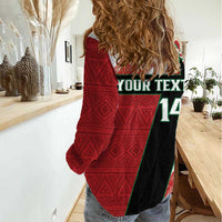 Custom Kenya Rugby Sevens Women Casual Shirt Go Champions African Pattern - Wonder Print Shop