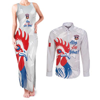 Custom France Rugby 2025 Couples Matching Tank Maxi Dress and Long Sleeve Button Shirt Allez Les Bleus!