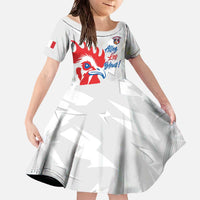 Custom France Rugby 2025 Family Matching Off The Shoulder Long Sleeve Dress and Hawaiian Shirt Allez Les Bleus!