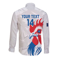 Custom France Rugby 2025 Long Sleeve Button Shirt Allez Les Bleus!