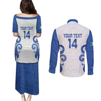 Custom Italy Rugby 2025 Couples Matching Puletasi and Long Sleeve Button Shirt Come on Gli Azzurri!