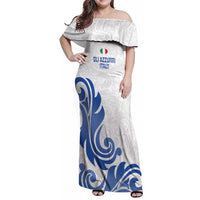 Custom Italy Rugby 2025 Family Matching Off Shoulder Maxi Dress and Hawaiian Shirt Come on Gli Azzurri!