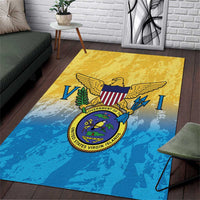 US Virgin Islands Area Rug Coat Of Arms Grunge Style