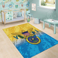 US Virgin Islands Area Rug Coat Of Arms Grunge Style