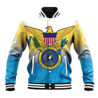 US Virgin Islands Baseball Jacket Coat Of Arms Grunge Style