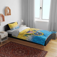 US Virgin Islands Bedding Set Coat Of Arms Grunge Style