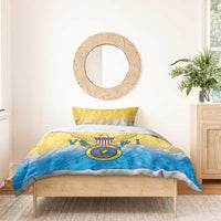 US Virgin Islands Bedding Set Coat Of Arms Grunge Style