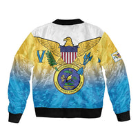 US Virgin Islands Bomber Jacket Coat Of Arms Grunge Style