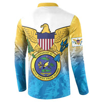 US Virgin Islands Button Sweatshirt Coat Of Arms Grunge Style