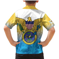 US Virgin Islands Family Matching Mermaid Dress and Hawaiian Shirt Coat Of Arms Grunge Style