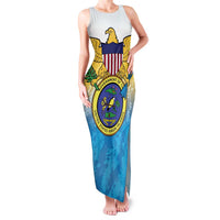 US Virgin Islands Family Matching Tank Maxi Dress and Hawaiian Shirt Coat Of Arms Grunge Style